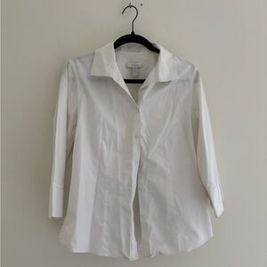 Chico's Crisp White Collared Blouse